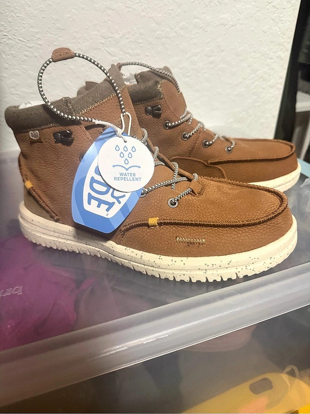 Hey Dude Wendy Peak Hi Suede Brown & White Boots - Picture 2 of 5